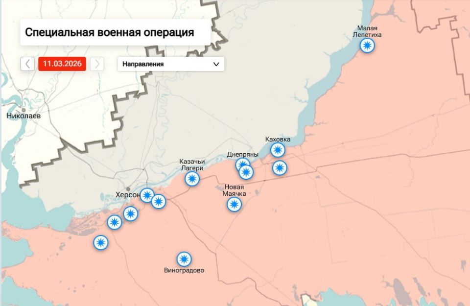 Утренняя сводка по обстрелам левобережья Херсонской области на 09:00 утра 12 марта