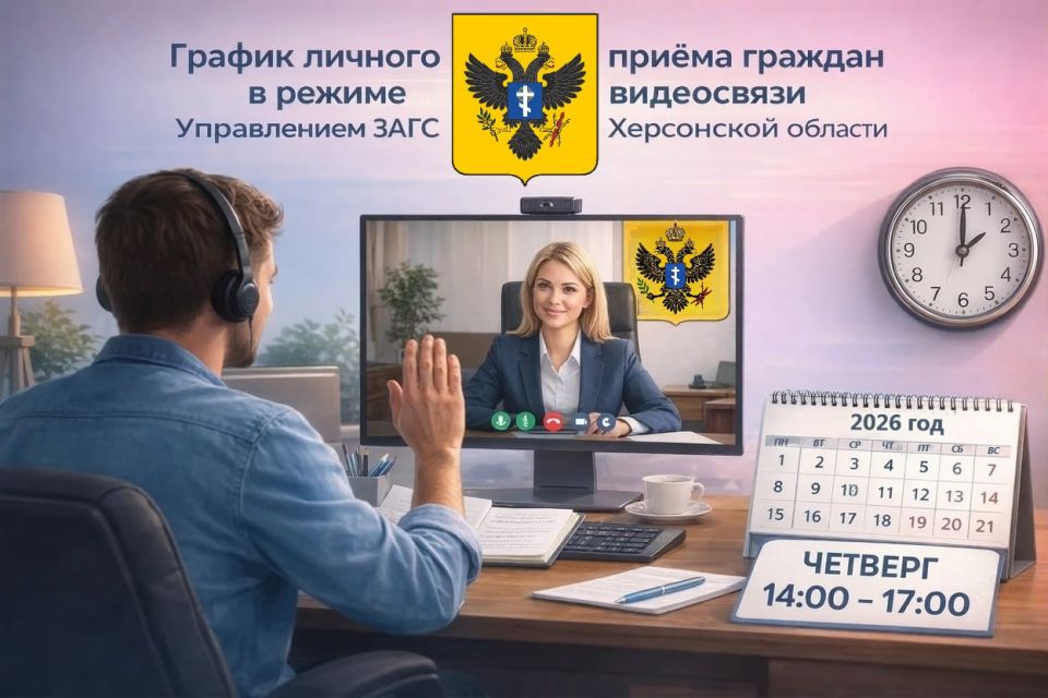 Для жителей Херсонской области появилась возможность обратиться в Управление ЗАГС в формате видеоприема