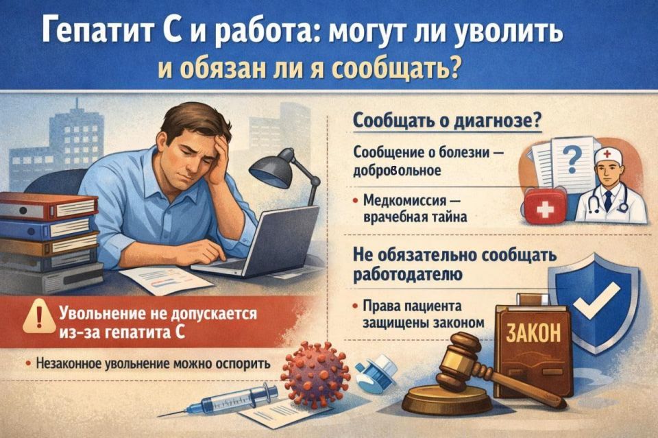 Гепатит С и работа: могут ли уволить и обязан ли я сообщать