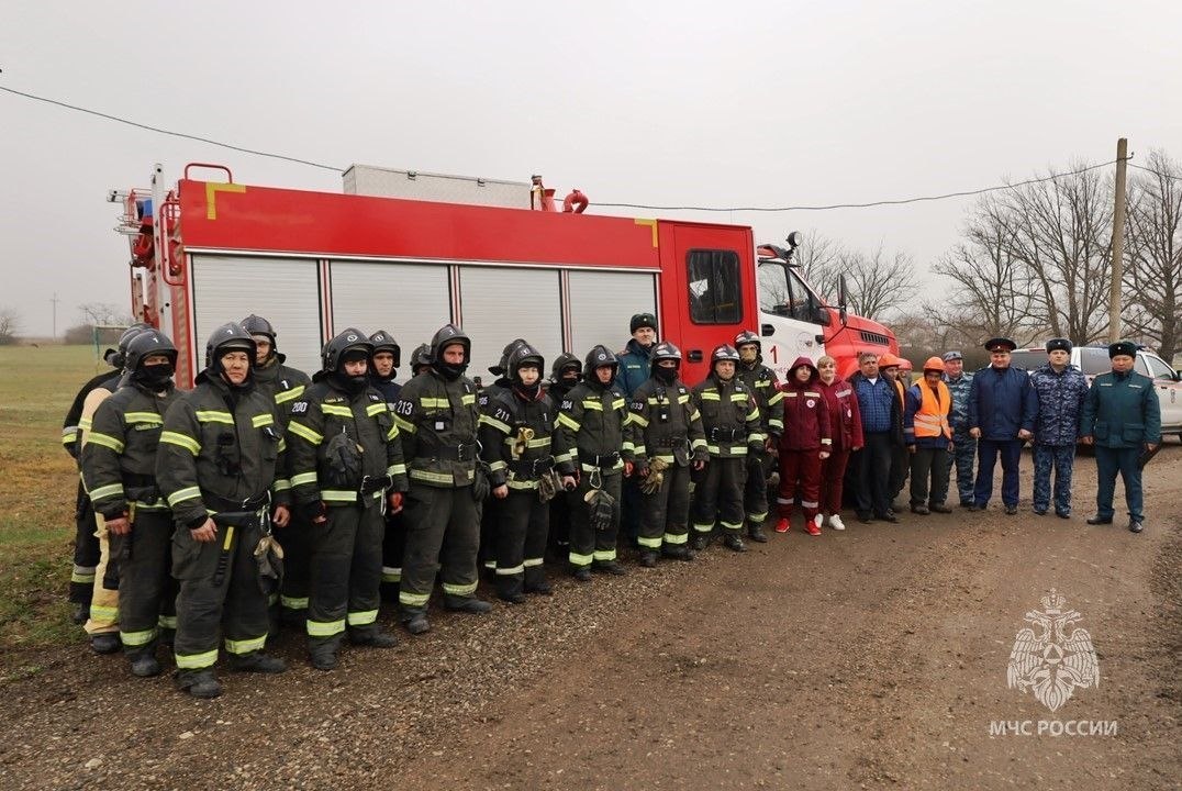 В селе Чонгар прошли пожарно-тактические учения подразделений МЧС России по Херсонской области