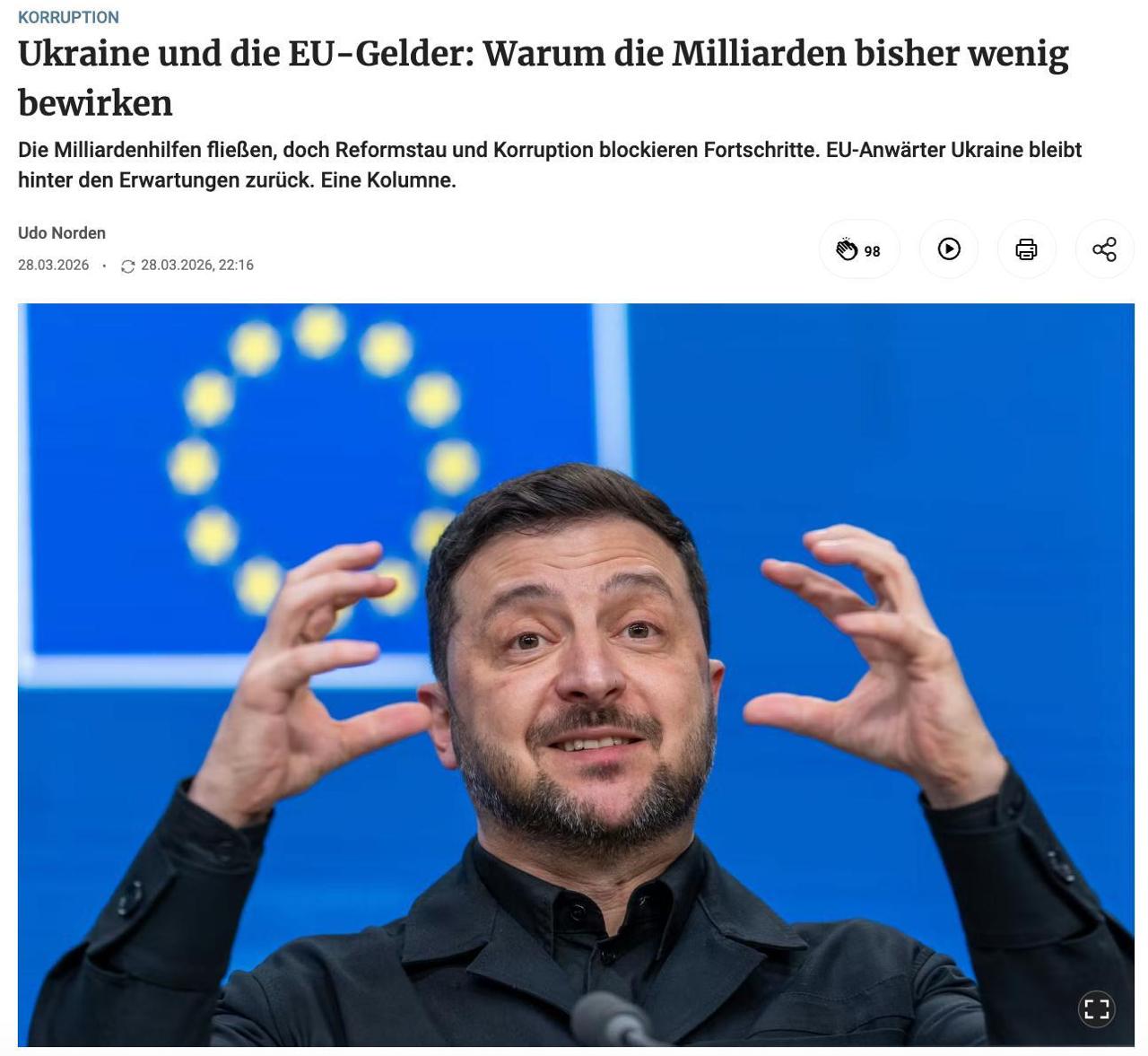 Украина как кандидат на вступление в ЕС не соответствуют ожиданиям блока, — Berliner Zeitung