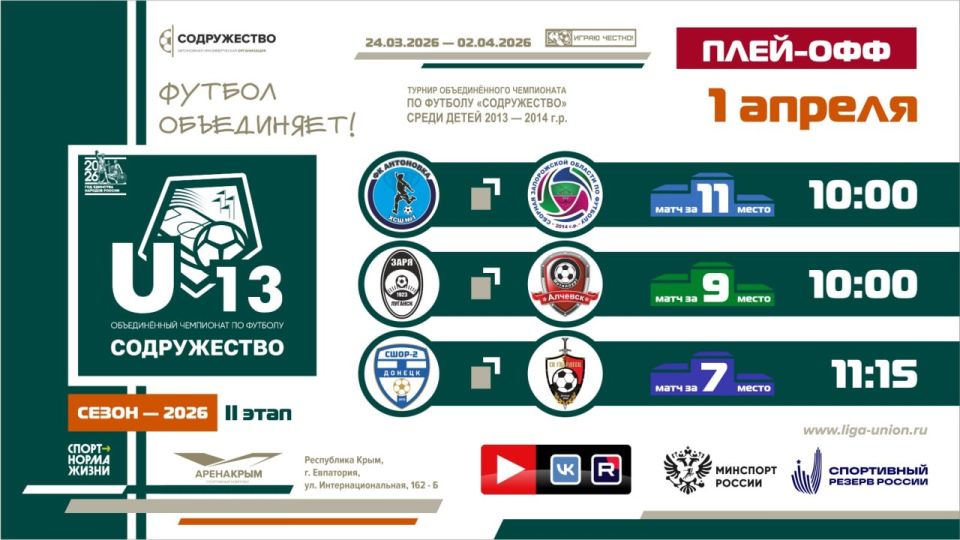 ������ ������� ������������� ���������� ������������ U-13 (����� 2026)!