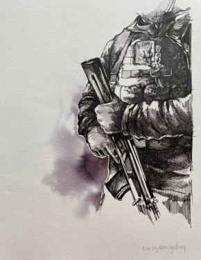 На входе в Иерусалим. стоит солдат, который