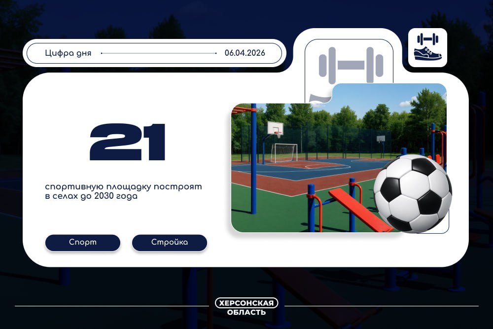 К 2030 году в сельской местности Херсонской области появятся 21 новая спортплощадка
