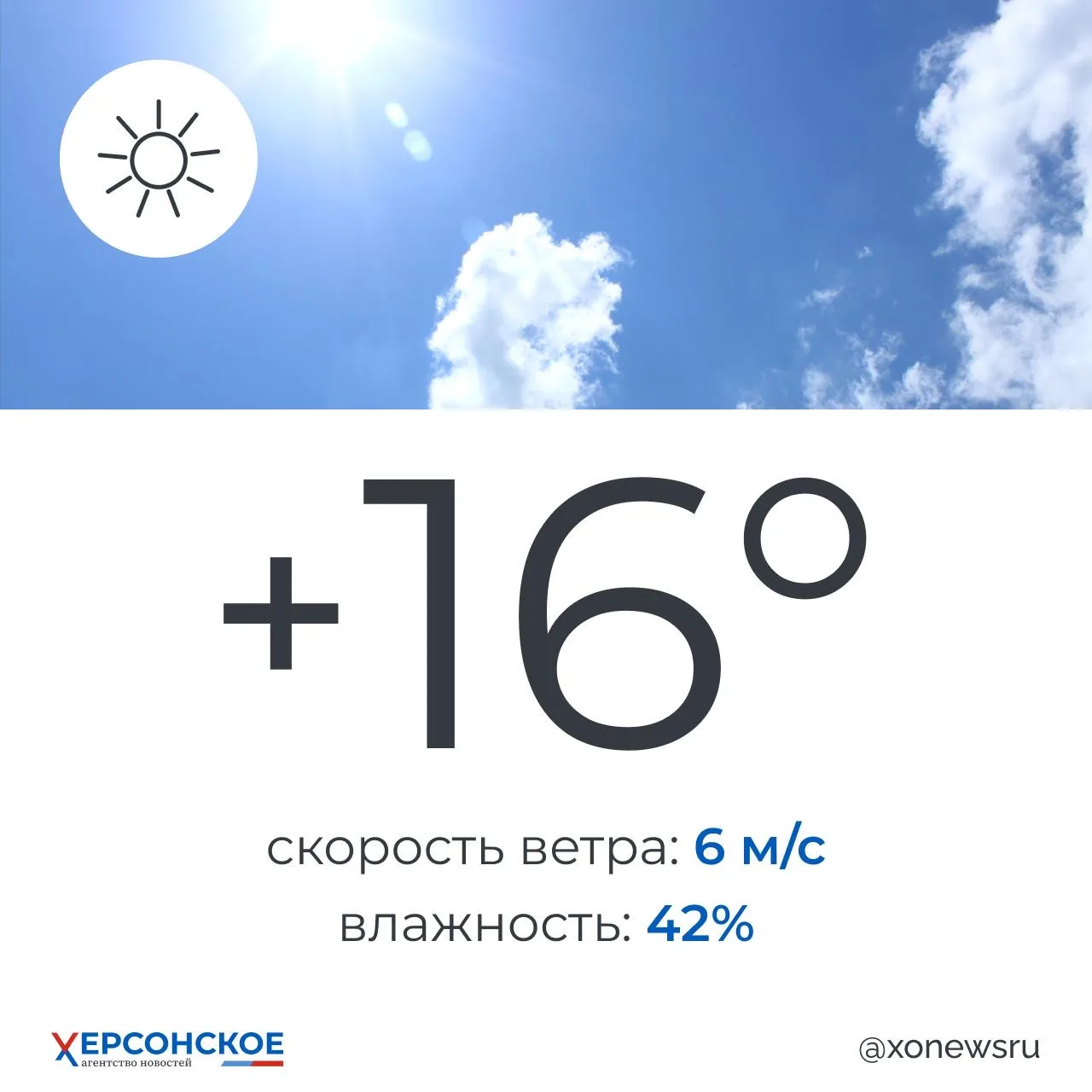 Ясная погода будет в Херсонской области в среду