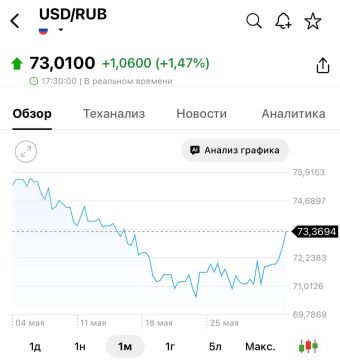 Внебиржевой курс доллара поднялся выше 73 рублей — впервые с 15 мая