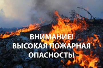 Высокая пожароопасность ожидается местами на побережье Азовского моря и в юго-восточных районах Херсонской области 15-16 июня