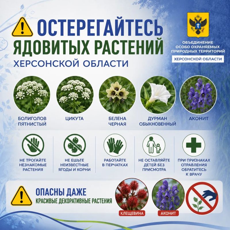 Остерегайтесь ядовитых растений в Херсонской области