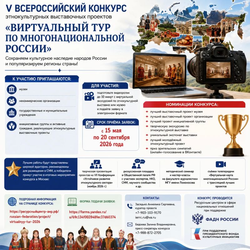 Приглашаем принять участие во Всероссийском конкурсе «Виртуальный тур по многонациональной России»!