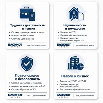 Какие справки и выписки можно получить в МФЦ Херсонской области?