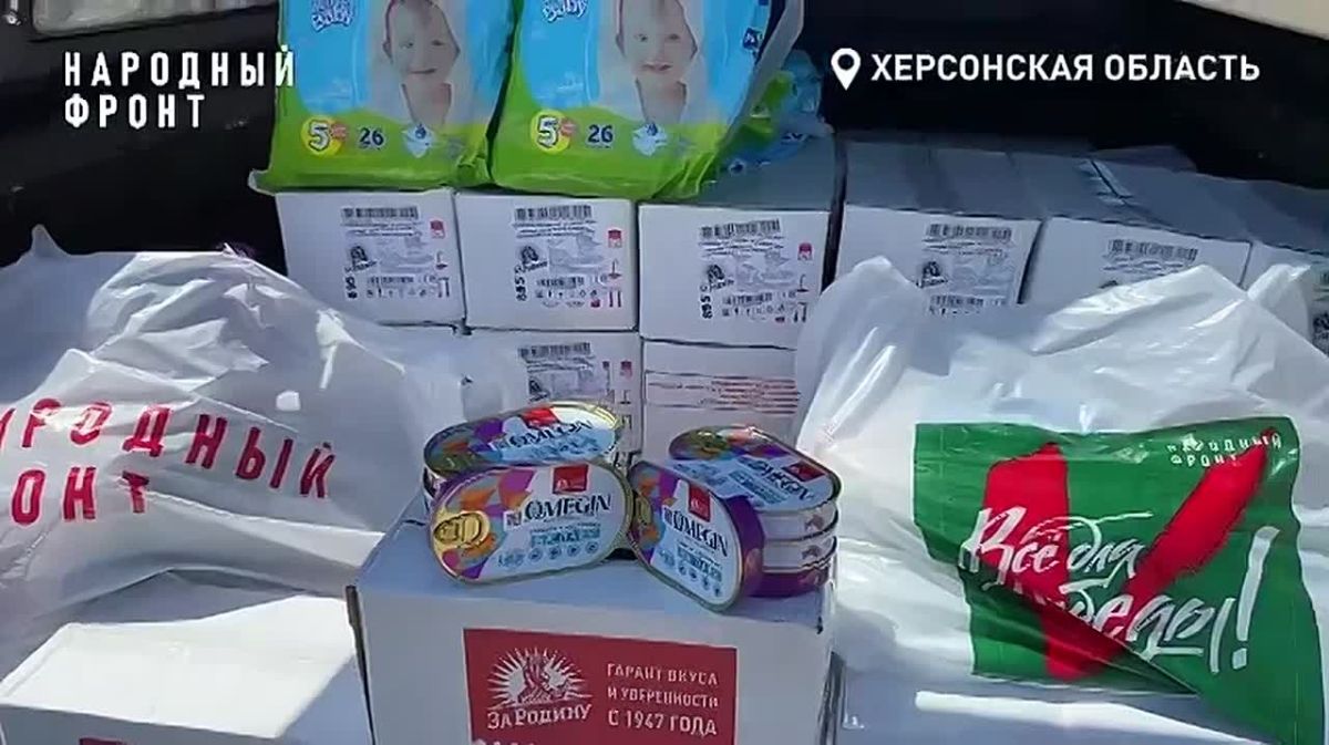 "Нас не забывают". Народный фронт передал многодетным семьям Генического района 1000 банок консервов и памперсы для малышей