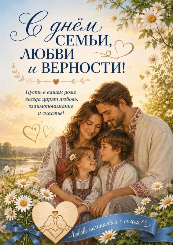 Территориальный фонд ОМС Херсонской области от всей души поздравляет всех с этим светлым и добрым праздником — Днём семьи, любви и верности!