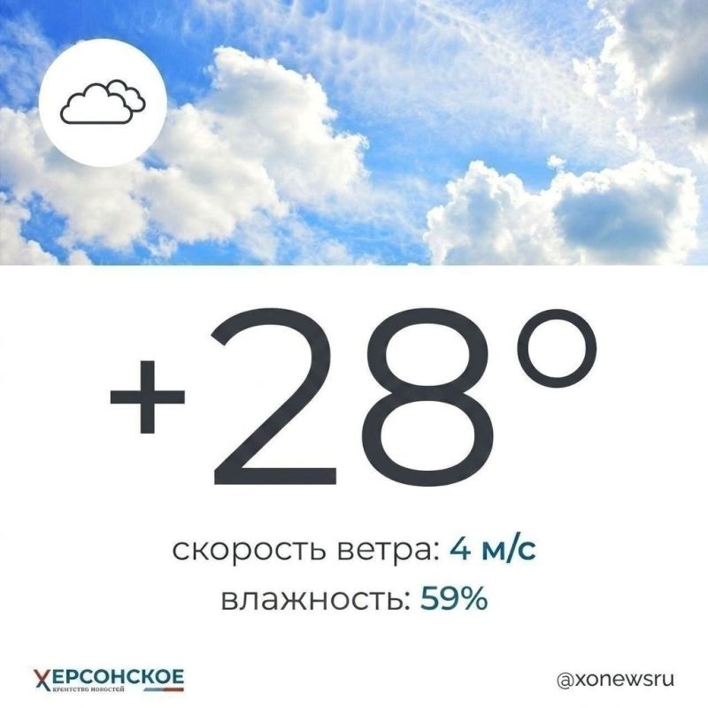 Ясная погода и небольшой дождь ожидается в Херсонской области в среду