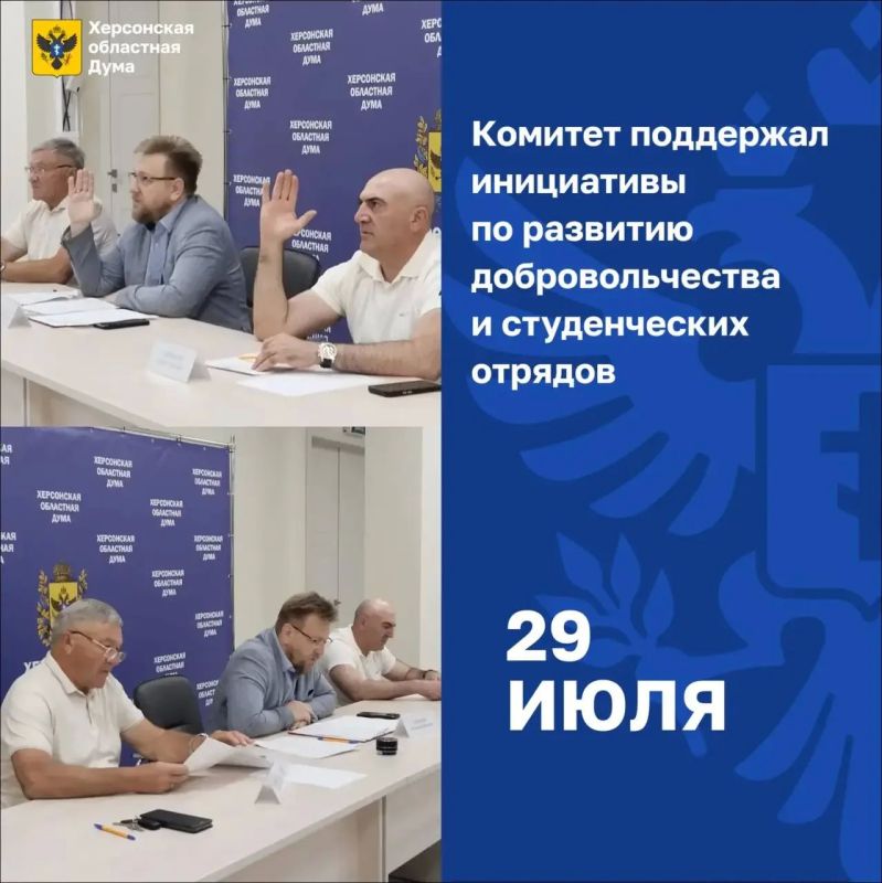 Комитет по нацполитике поддержал законы о развитии добровольчества и студенческих отрядов в Херсонской области