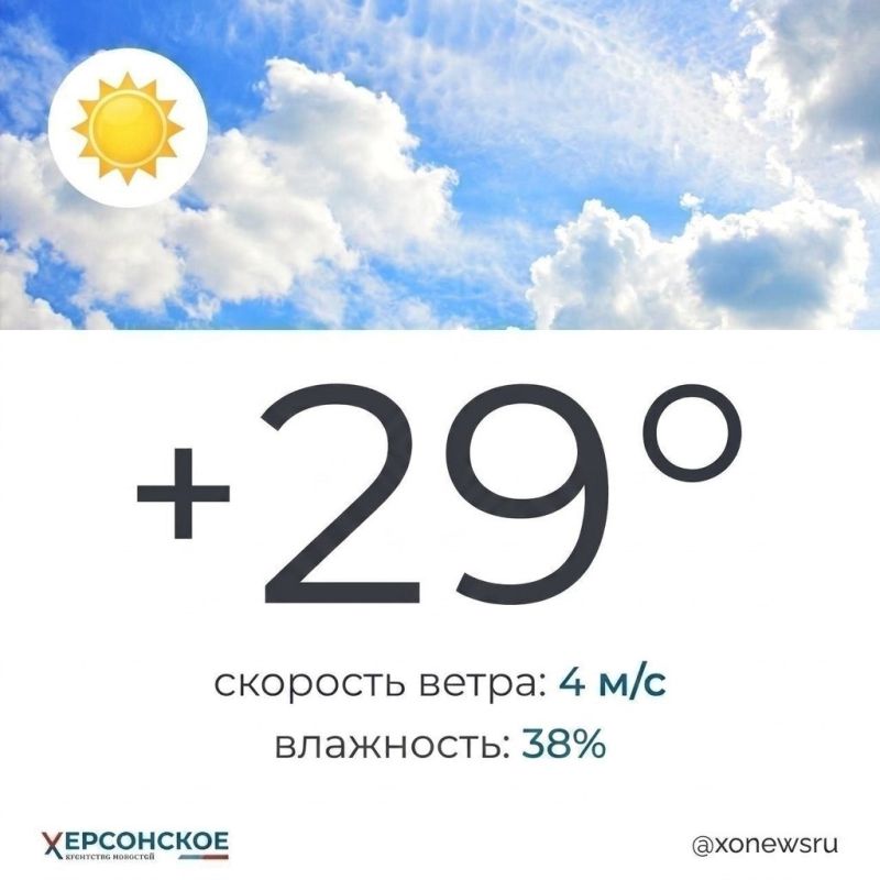 Солнечный, летний день ожидается в Херсонской области в четверг, 30 июля