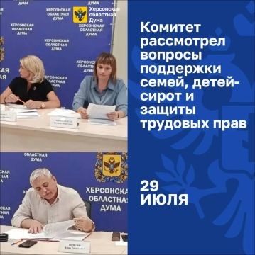 Комитет облдумы поддержал инициативы по поддержке семей, детей-сирот и защите трудовых прав