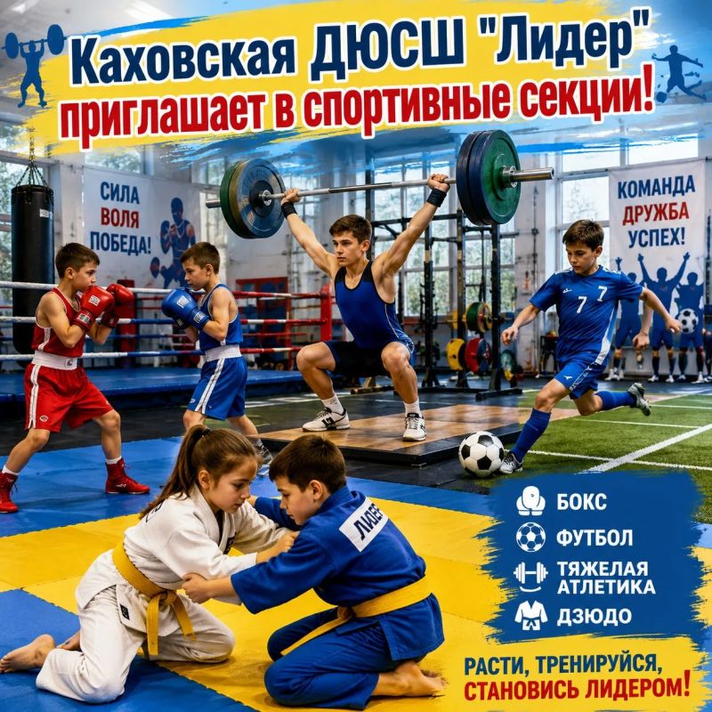 Каховская ДЮСШ "Лидер" приглашает детей и подростков в спортивные секции!