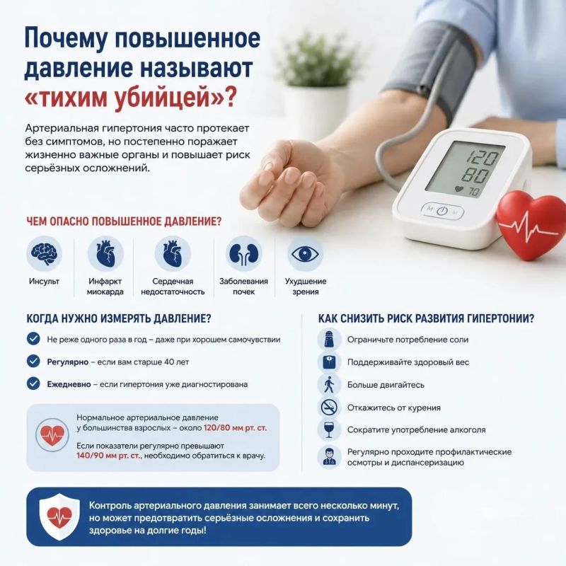 Почему повышенное давление называют «тихим убийцей»?