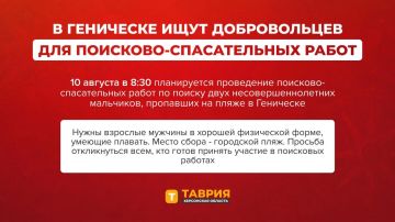 СРОЧНЫЙ СБОР ДОБРОВОЛЬЦЕВ: в Геническе ищут двоих мальчиков, пропавших на пляже