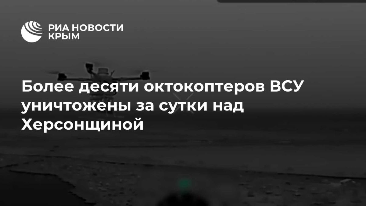 Более десяти октокоптеров ВСУ уничтожены за сутки над Херсонщиной
