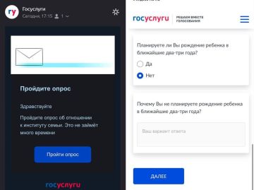 «Госуслуги» начали спрашивать россиян, планируют ли они заводить детей