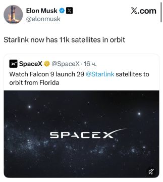 Илон Маск заявил, что количество спутников Starlink достигло 11 тысяч на орбите Земли