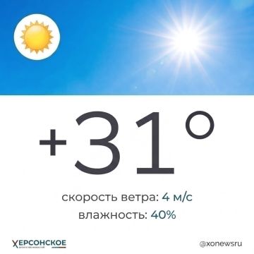 Ясная, солнечная погода ожидается в Херсонской области в субботу, 29 августа