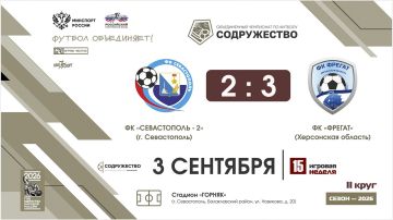 #результаты_Содружество ФК «Севастополь-2» (г. Севастополь) - ФК "Фрегат" (Херсонская область)