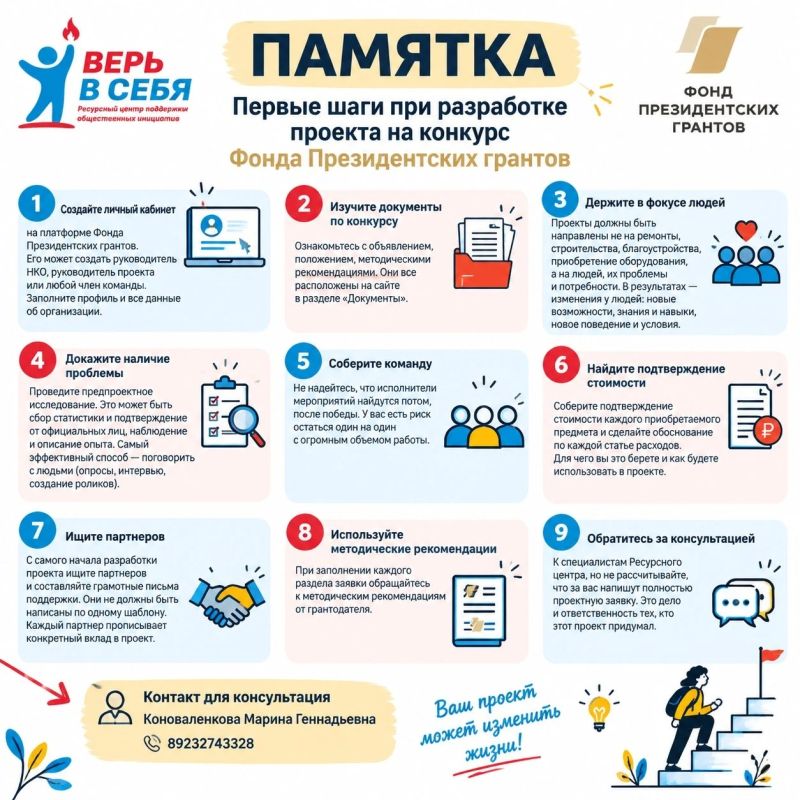 Павел Филипчук: Памятка: первые шаги при разработке проекта на конкурс Фонда президентских грантов