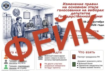 ОСТОРОЖНО: ФЕЙК. В социальных сетях распространяется изображение с утверждением, что для части избирателей изменился порядок голосования и им необходимо обращаться в военные комиссариаты, предъявляя документы воинского учета