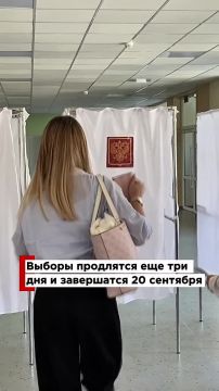 На «молодежном» избирательном участке юноши и девушки пришли проголосовать с флагами России и бело-сине-красными шарами
