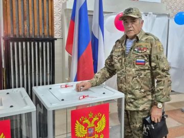 В Геническе проголосовали ветераны Афганистана
