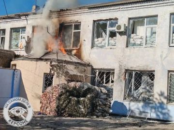 В Горностаевке при атаках БпЛА вчера было серьезно повреждено здание отдела МВД и полностью уничтожено здание СТО
