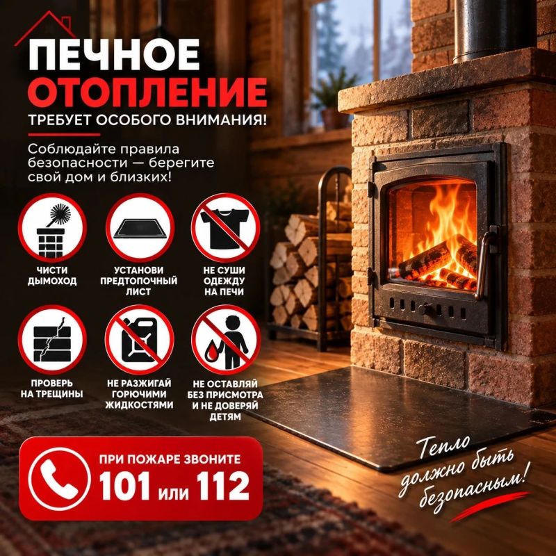 Печное отопление требует особого внимания — ошибки в эксплуатации приводят к пожарам и отравлениям угарным газом