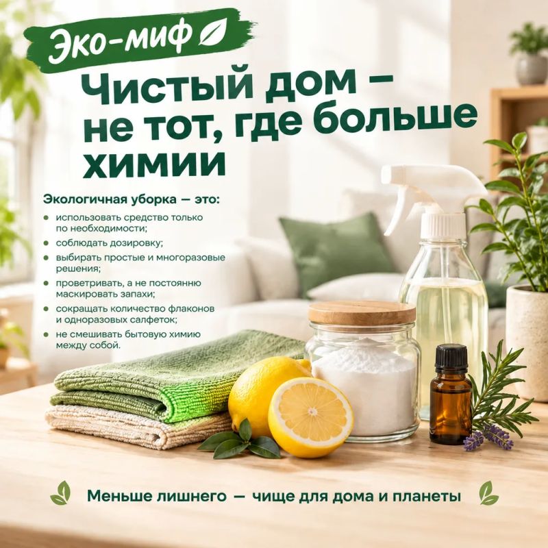 Эко-миф: чем больше бытовой химии, тем чище дом