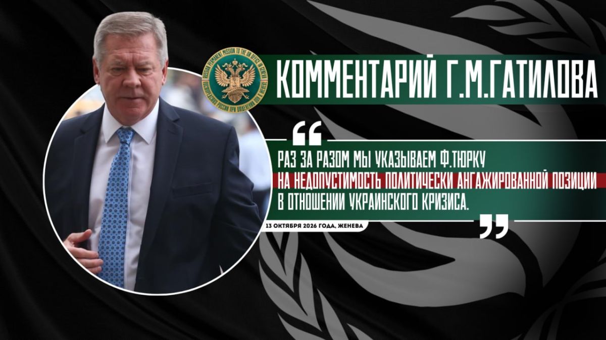 Комментарий Постпреда России при Отделении ООН в Женеве Г.М.Гатилова в связи с заявлением Верховного комиссара ООН по правам человека Ф.Тюрка: