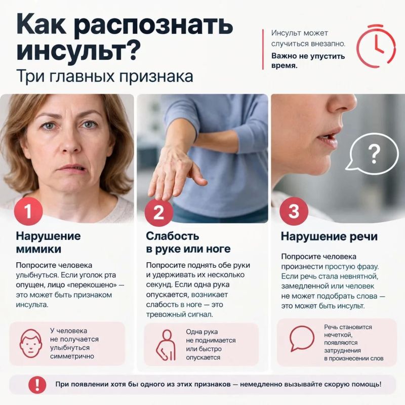 Как распознать инсульт: три главных признака